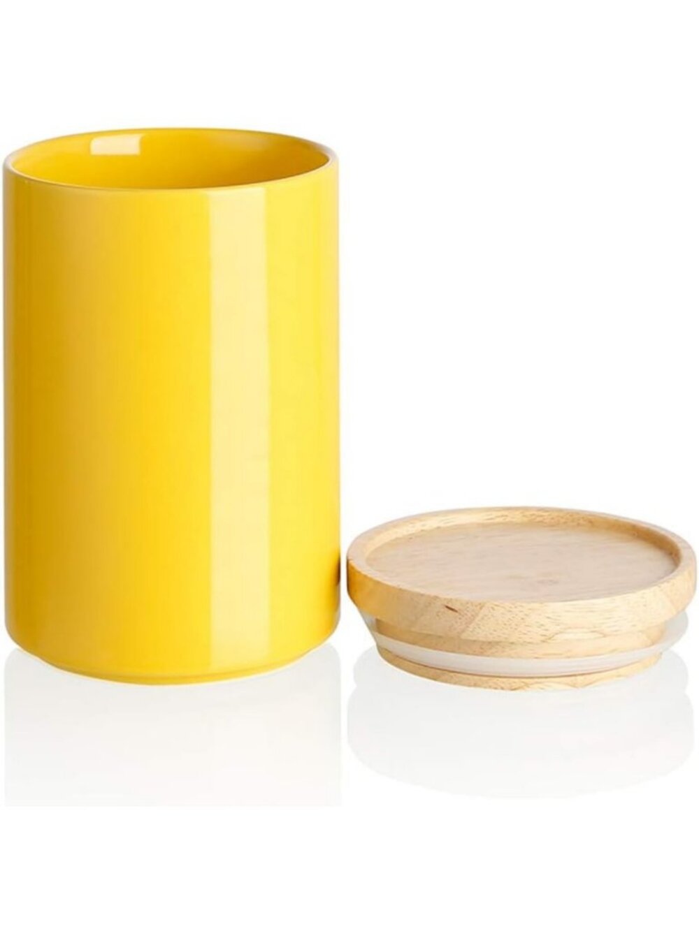 Stackable Ceramic Kitchen Canisters with Airtight Wooden Lid - Food Storage Jars